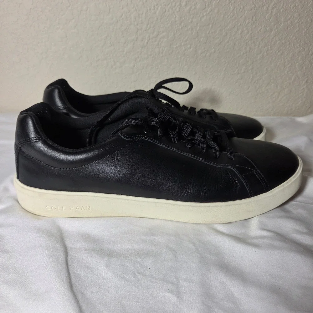 Cole Haan Mens Grand Crosscourt Black Leather Sneakers C40224 Size 14 M